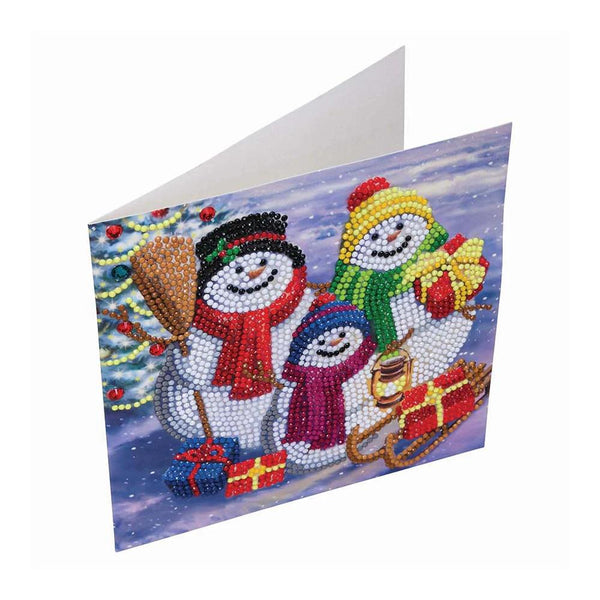 Craft Buddy DIY Crystal Art Card Kit - Snowman Family