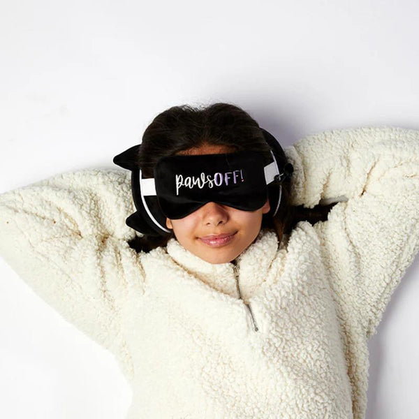 Relaxeazzz Adoramals Travel Pillow & Eye Mask Set - Feline Fine