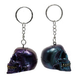 Puckator Skulls & Roses Metallic Skull Keyring, Assorted