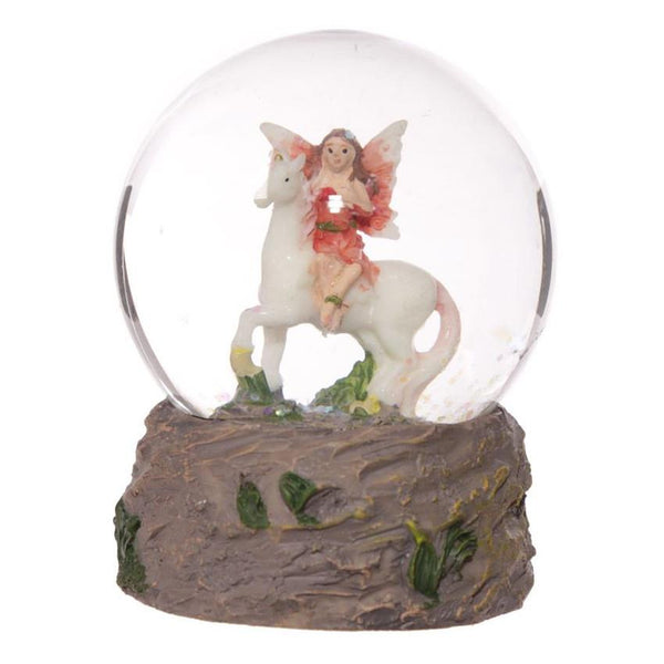 Puckator Snow Globe - Flower Fairy Riding Unicorn, Assorted
