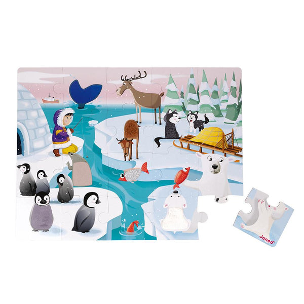 Janod 20pc Tactile Puzzle - Life On the Ice