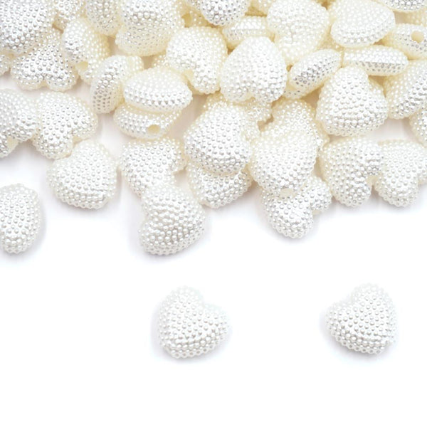 Angels Craft Pearl Heart Beads 12mm