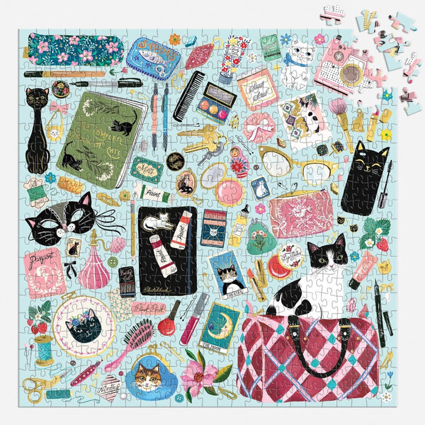 Galison 500pc Foil Puzzle - Purrfect Accessories