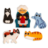 Kikkerland Cat Lady Magnets Set of 5