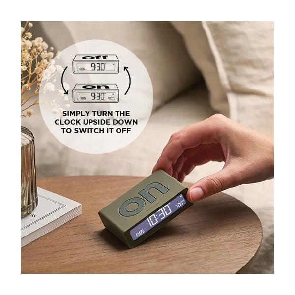 Lexon Flip Reversible LCD Alarm Clock - Mini, Orange