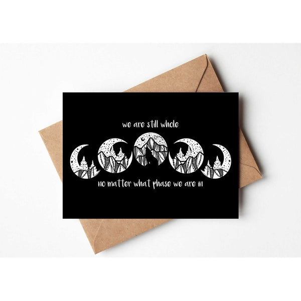 Mountain Mornings Greeting Card - Moon Phase, Blank Inside