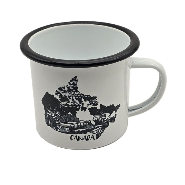 Mountain Mornings Enamel Camping Mug - Canada, 12oz