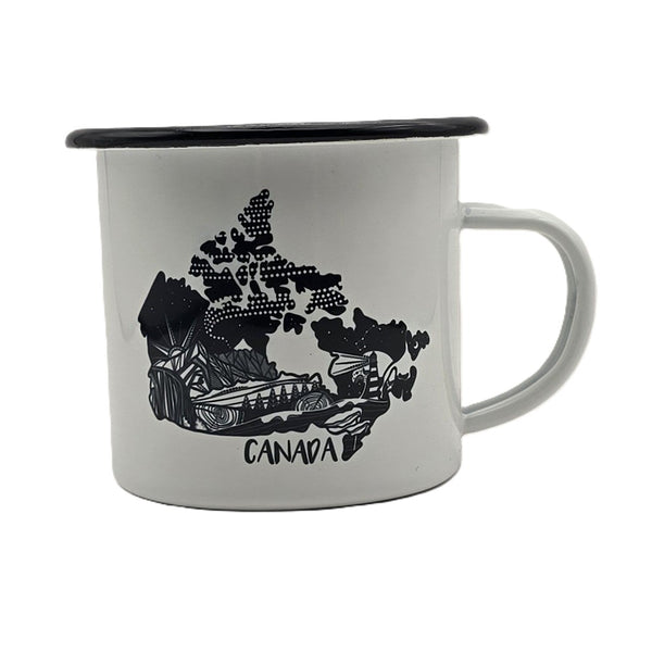 Mountain Mornings Enamel Camping Mug - Canada, 12oz