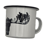Mountain Mornings Enamel Camping Mug - Moose, 12oz