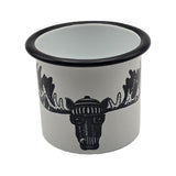 Mountain Mornings Enamel Camping Mug - Moose, 12oz
