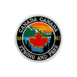 Northern Icons Canada Iron-On Embroidery Patch - Canada Round Strong And Free 1867