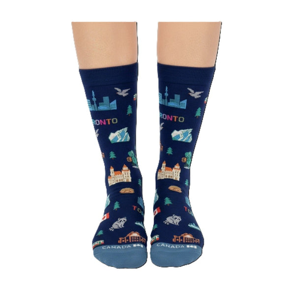 Northern Icons Canada Cotton Crew Socks - Toronto Canada City Graphic Travel Souvenir&nbsp;