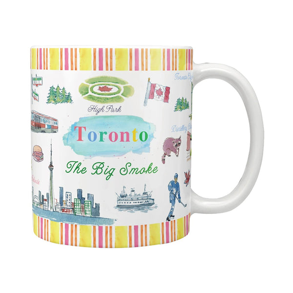 Northern Icons Canada Toronto Ontario Coffee Mug – Illustrated City Landmark Ceramic Cup Souvenir Gift