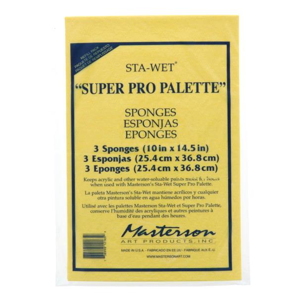 Masterson Sta-Wet Super Pro Palette Sponge Refill 3pk