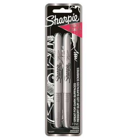 Sharpie Marker Set, Fine Tip Metallic Silver 2pk