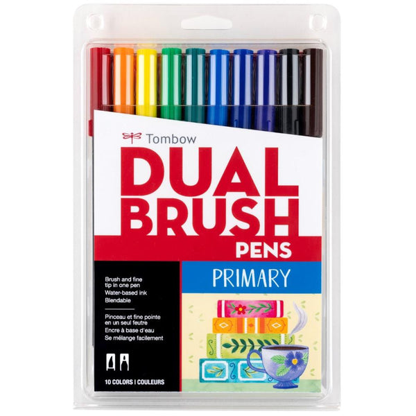 Tombow Dual Brush Pen Set 10pk Primary Colours
