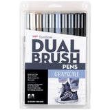 Tombow Dual Brush Pen Set 10pk Greyscale