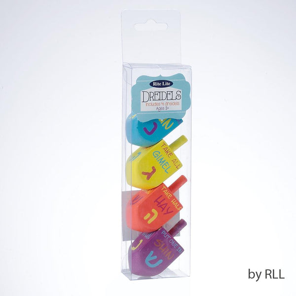 Rite Lite Wood Dreidels 4pk Colours