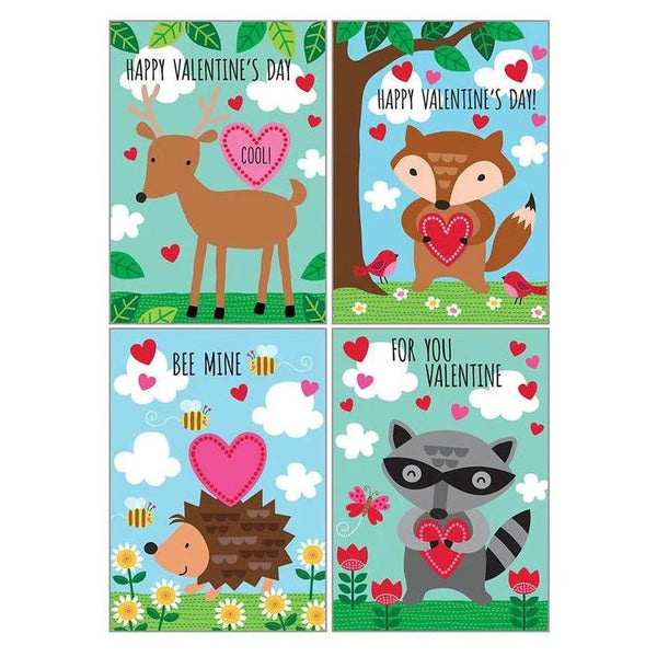 Gina B Valentine's Cards 16pk - Animals