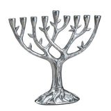 Rite Lite Textured Tree of Life Menorah, Antiqued Aluminum
