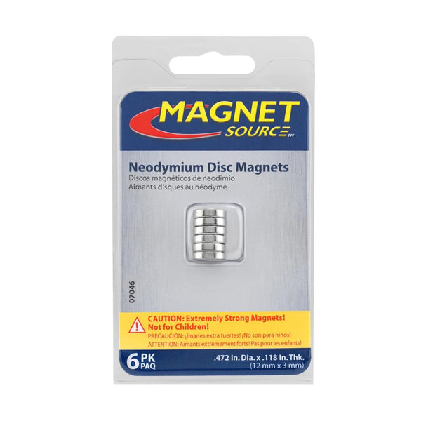 Super Magnets Neodymium Disc Magnets 6pk