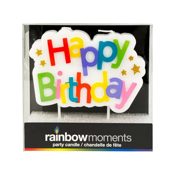 Rainbow Moments Happy Birthday Candle