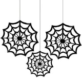 Amscan Halloween Spiderweb Hanging Fan Decor 3pc Set