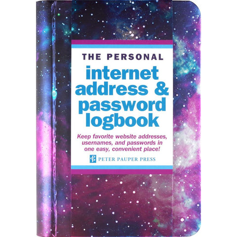 Peter Pauper Press Internet Password Logbook - Galaxy