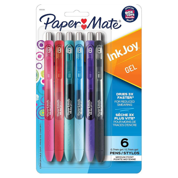 Paper Mate Inkjoy Retractable Gel Pens 0.7mm Medium 6pk