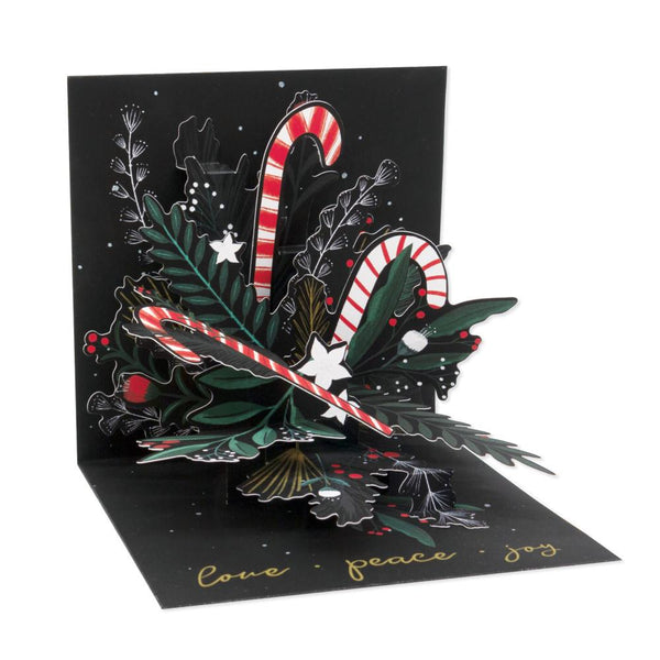 Up With Paper Pop-up Greeting Card - Candy Cane Bouquet