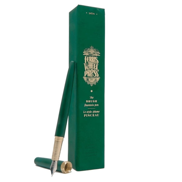 Ferris Wheel Press Brush Fountain Pen - Lord Evergreen Satin