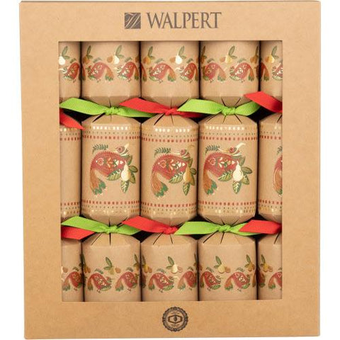Walpert Holiday Crackers 10pk ECO Boho Partridge & Pear Tree
