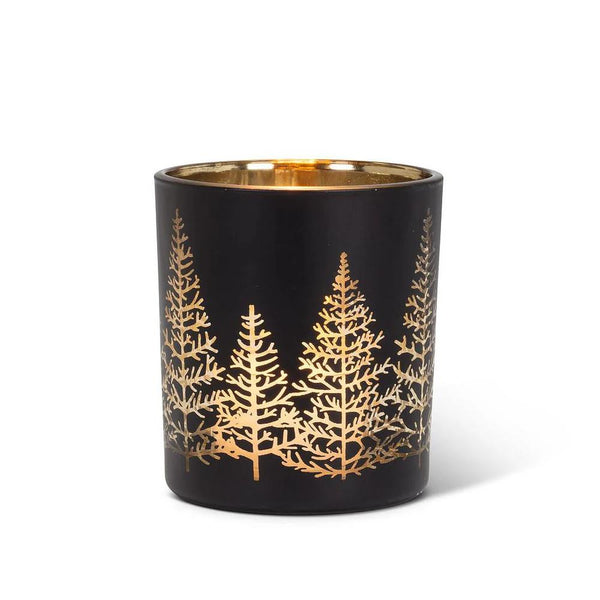 Abbott Candle Holder - Small Gold & Black Winter Trees