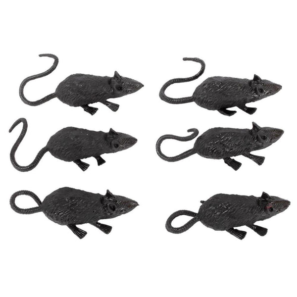 Hoot Black Rats Halloween Decorations 6pk