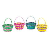 CTG Easter Treasures Bamboo Basket with Movable Handle, Assorted