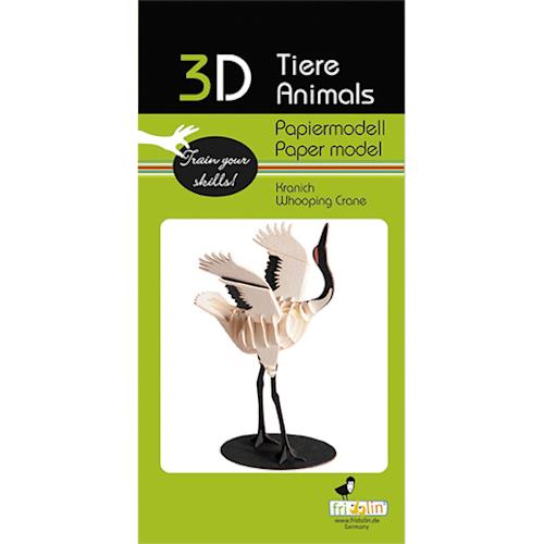 Fridolin 3D Animals Paper Model - Whooping Crane