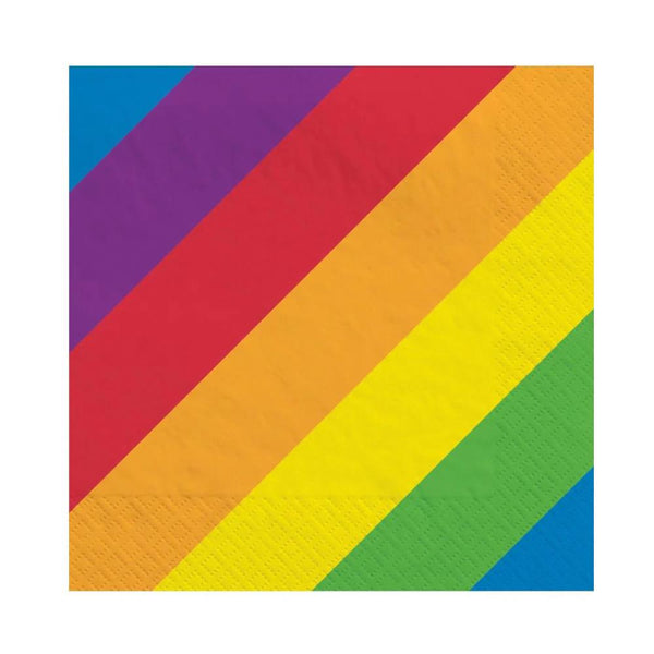 Amscan Beverage Napkins 16pk - Rainbow