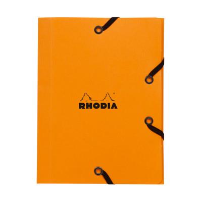 Rhodia Document Folder with Elastic Closure, Small Orange