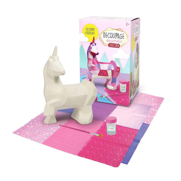 Bright Stripes Decoupage Animals - Unicorn