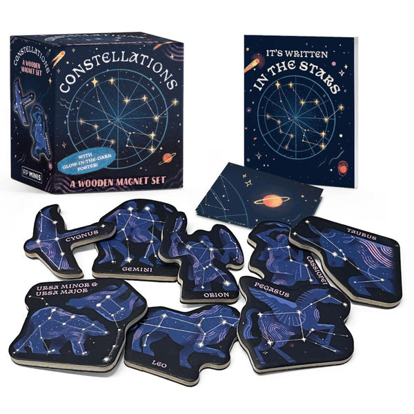 Running Press Constellations Wooden Magnet Set