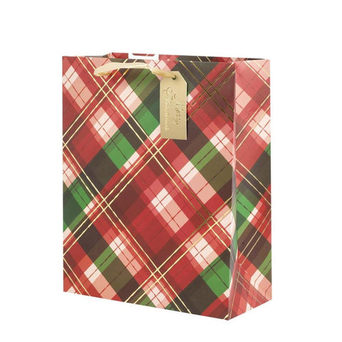 Paper Trendz Holiday Plaid Gift Bag - Medium