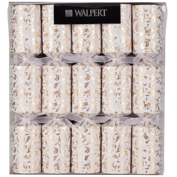 Walpert Holiday Crackers 10pk Antique Gold Flourish