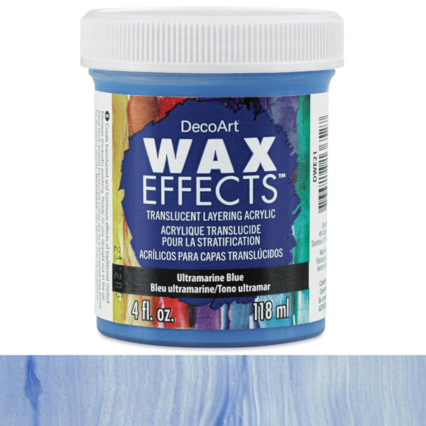 DecoArt Wax Effects Translucent Layering Acrylic 4oz - Ultramarine Blue