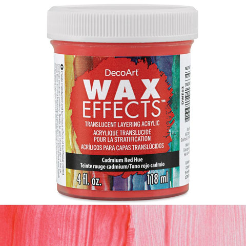 DecoArt Wax Effects Translucent Layering Acrylic 4oz - Cadmium Red Hue