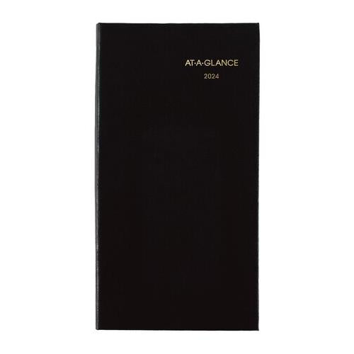 At-A-Glance 2024 Agenda - Weekly/Monthly Fine Diary, Black, Pocket