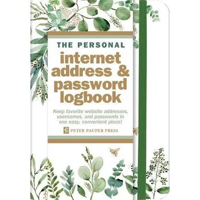 Peter Pauper Press Internet Password Logbook - Eucalyptus