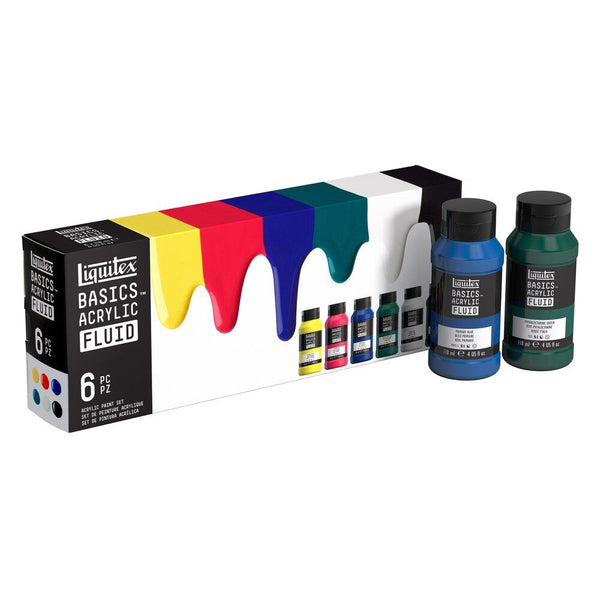 Liquitex Basics Fluid Acrylic Paint 6 x 118ml Set