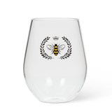 Abbott Stemless Wine Glass - Bee in Crest (Ì)