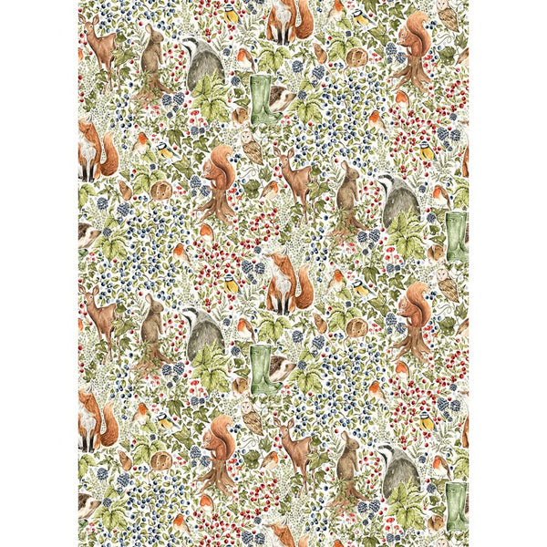 Art File Gift Wrap Roll - Countryside Animals