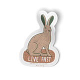 Badgebomb Big Sticker -- Live Fast Bunny